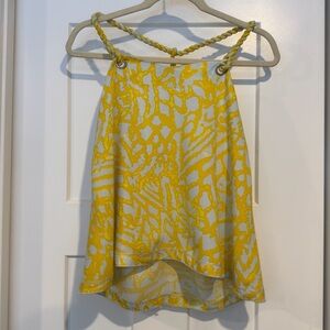RACHEL Rachel Roy Yellow and Cream Halter Top
